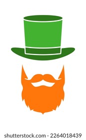 Happy st. patrick's day. Hat and man beard. Vector illustration