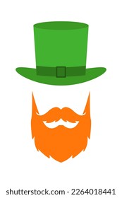 Happy st. patrick's day. Hat and man beard. Vector illustration