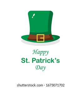Happy St. Patricks Day illustration vector design with leprechaun hat.