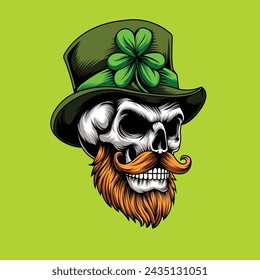 happy st patrick's day illustration skull