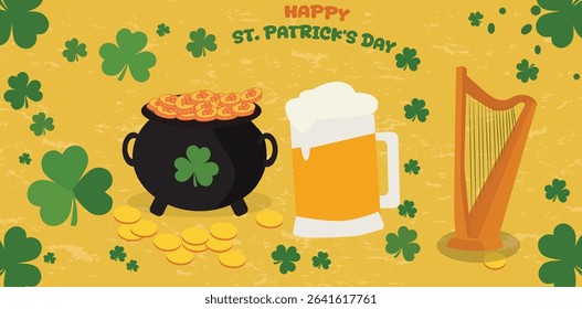 Happy St. Patrick's Day Illustration Set: Celebrating Irish Festivities