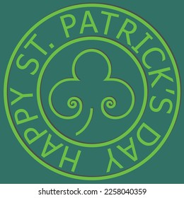 Happy St. Patrick`s day inscription with clover