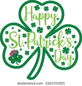 Happy St Patricks Day - St Patrick's Day inspirational lettering design. Irish leprechaun shenanigans lucky charm clover funny quote