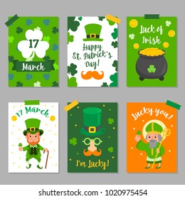 Happy St. Patrick's Day Einladung, Tapete, Flyer, Poster, Broschüre, Banner-Sammlung