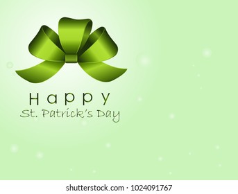 Happy St. Patrick's Day  Invitation, Greeting or Gift card with green bow.