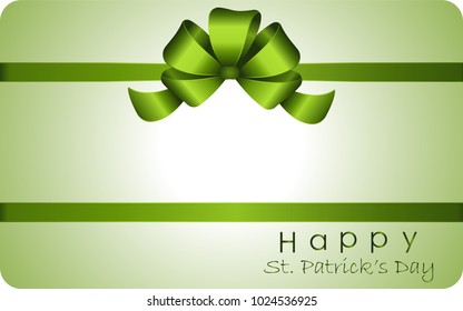 Happy St. Patrick's Day  Invitation, Greeting or Gift card with green bow.