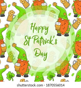 Happy St Patrick's Day Invitation Card with leprechaunts