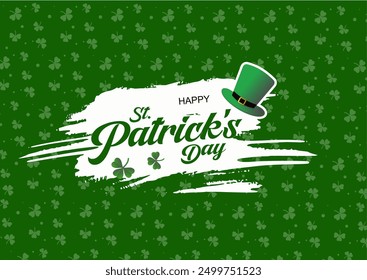 Happy St. Patrick's Day Ireland Poster Green Background Banner