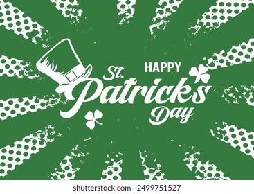 Happy St. Patrick's Day Ireland Poster Green Background Banner
