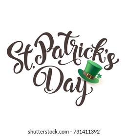 Happy St. Patrick's Day isolated on a white background. Vector banner.