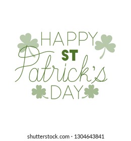 happy st patrick`s day label isolated icon