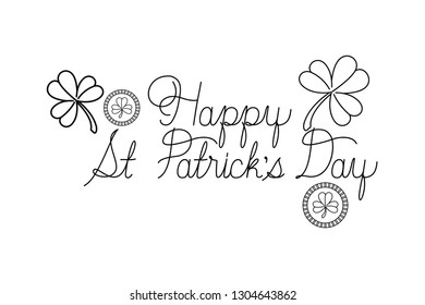 happy st patrick`s day label isolated icon