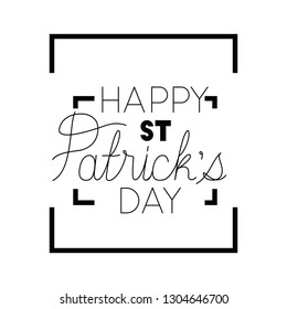 happy st patrick`s day label frame icons
