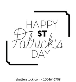 happy st patrick`s day label frame icons