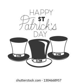 happy st patrick`s day label isolated icon