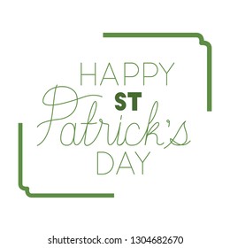 happy st patrick`s day label frame icons