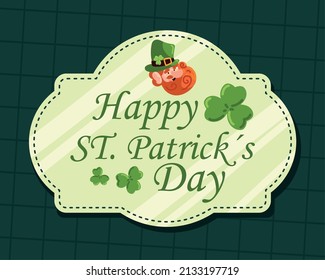 happy st patricks day label design