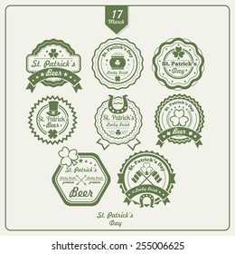 Happy St. Patrick's Day Labels and Badges