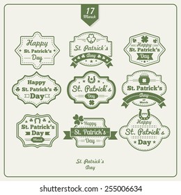 Happy St. Patrick's Day Labels and Badges