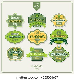 Happy St. Patrick's Day Labels and Badges