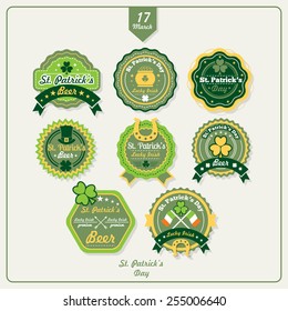 Happy St. Patrick's Day Labels and Badges