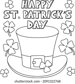 Happy St. Patricks Day Leprechaun Hat Coloring