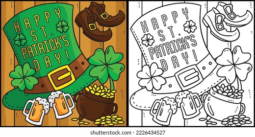 Happy St. Patricks Day Leprechaun Hat Illustration