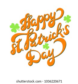 Happy St. Patricks day lettering