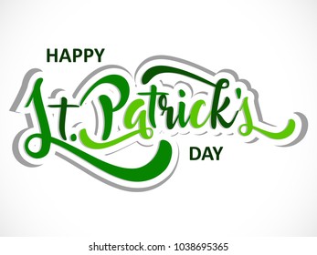 happy st patricks day lettering and clovers background