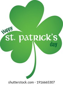 Happy St. Patrick's day lettering with 
Shamrock 