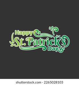 Happy St Patricks day Lettering Vector