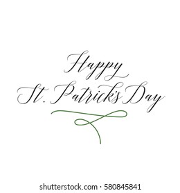 Happy St. Patricks Day Lettering, Flourish