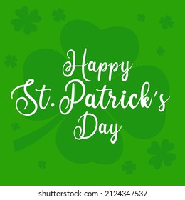 Happy St Patrick's day logo design concept. Handwritten typography vector illustration.