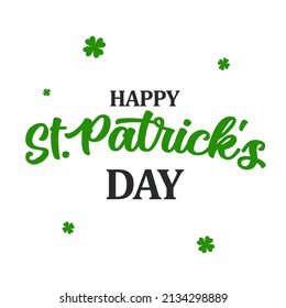 Happy St Patrick's day logo design. Vector Handwritten typography.