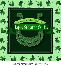 Happy St Patricks Day Lucky Horseshoe 