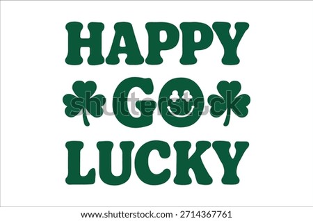 Happy St. Patrick's Day message with shamrocks and smiley face