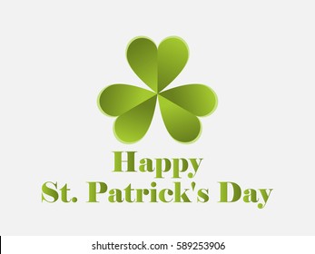 Happy St. Patrick's Day. Paper clover. Vector illustration