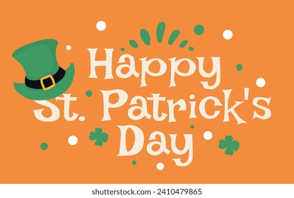 Happy St. Patrick's day. Pattern design for logo, banner, poster, greeting card, party invitation. Vector illustration on isolated backgroundv