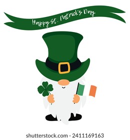 Happy St. Patrick's day. Pattern design for logo, banner, poster, greeting card, party invitation. Vector illustration on isolated background