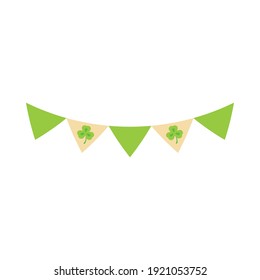 happy st patricks day pennants luck clover decoration icon vector illustration