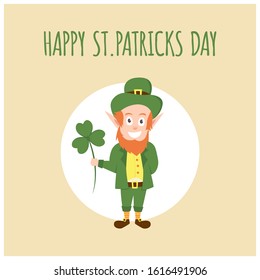 Happy St. Patrick's day postcard. Vector stock illustration.