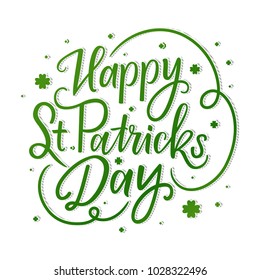 Happy St. Patrick's Day poster. Vector illustration. Card, lettering, t-shorts