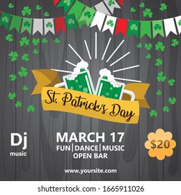 happy st patrick's day poster template for a party   