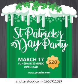 happy st patrick-s day poster vecto illustrator