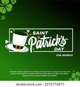 Happy St. Patrick's Day poster design template. Saint Patrick's Day flyer design template. St Patrick's Day vector design. 