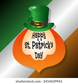 Happy St. Patrick's Day poster with hat and beard