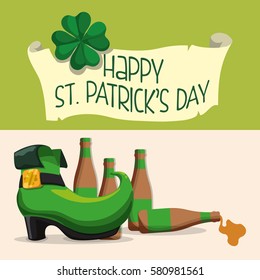 happy st patricks day poster vector illustration eps 10