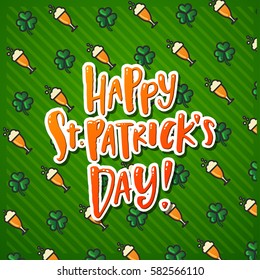 Happy St. Patrick's Day poster with  icon set