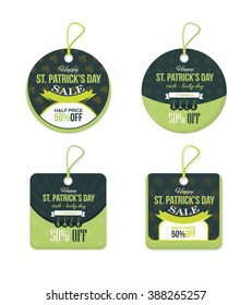 Happy St. Patricks Day Price Concept Tag Objects, Banner, Label Object Vector Design Set