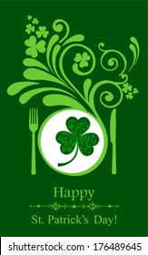 Happy St Patricks day. Restaurant Menu Card Design. Menu Template on Patricks Day. Vector illustration 